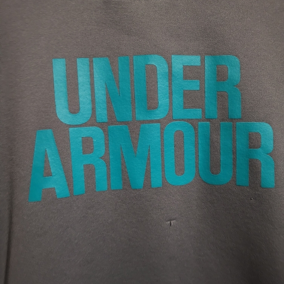 Under Armour Charcoal Gray Hoodie with Teal Logo - Picture 4 of 8